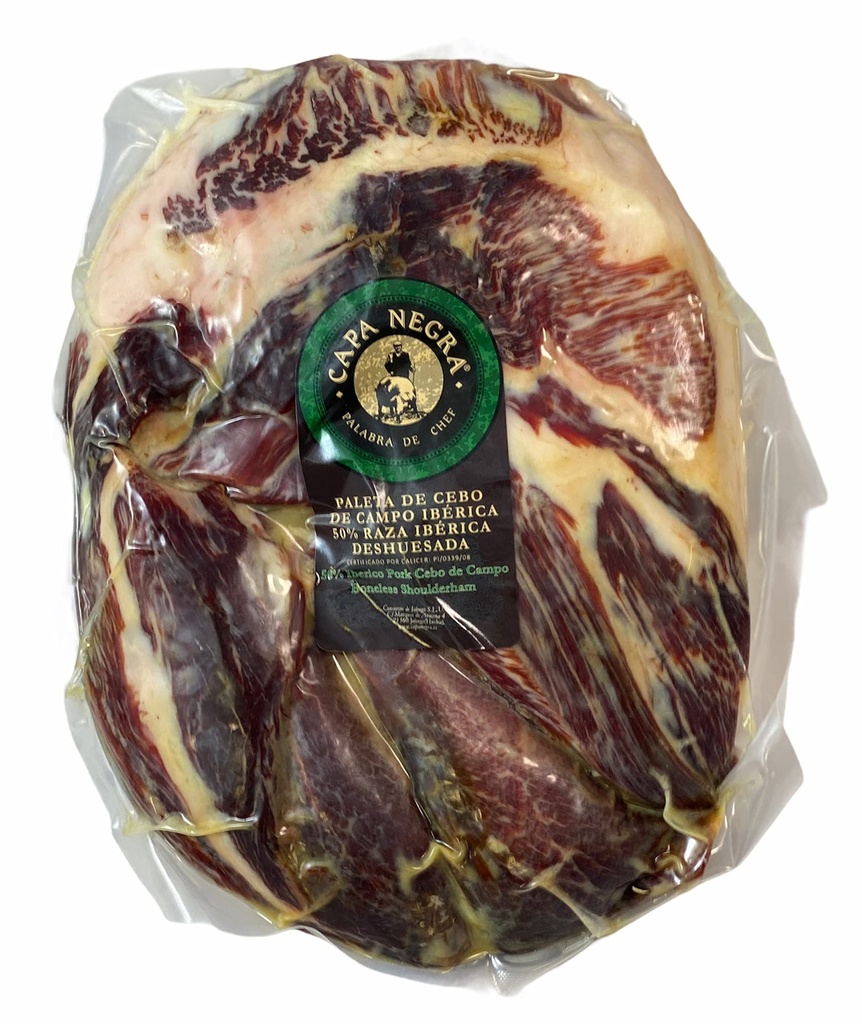 PALETA DE CEBO DE CAMPO IBÉRICA 50% RAZA IBÉRICA CAPA NEGRA.